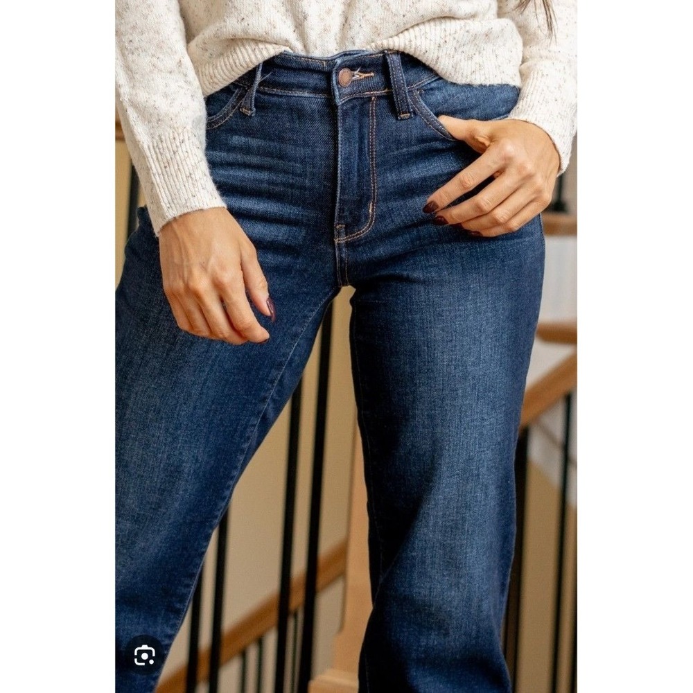 JUDY BLUES Dark Wash Denim Jeans Size 3 26 Boot Cut Mid Stretch